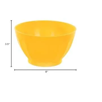 Mintra Unbreakable Plastic Bowl, YELLOW 4pk - Medium, 750ml, 25oz, 5.5inW x 3inH - (Part Of A Set) - Salad, Snacks, Breakfast Cereal, Fruit, Popcorn, Soup, Colorful, Shatterproof, BPA Free