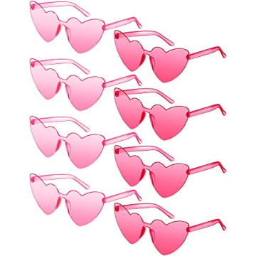 Chicpop 8 Pack Heart Sunglasses - Stylish Rimless Glasses for Parties and Events