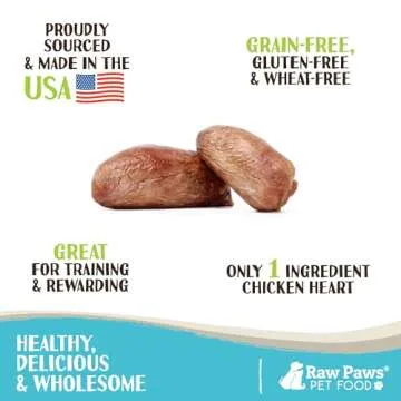 Raw Paws Chicken Hearts for Dogs - Healthy Freeze-Dried Treats