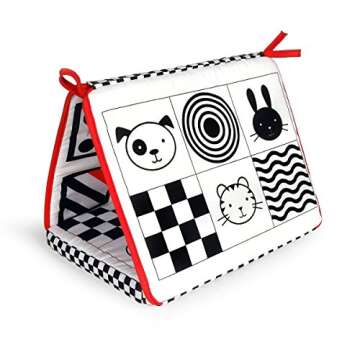 Genius Baby Toys Tummy Time Mirror for Babies 0-6 Months - Double-Sided with High Contrast Images - ...