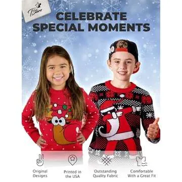 Big Trex Santa Ugly Christmas Sweater for Toddler Boys 2y - 6y Funny Xmas Outfit 4T Multicolor