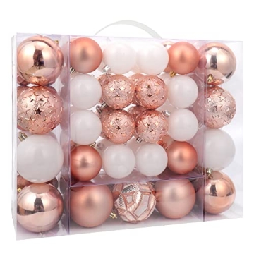 ISULIFE 87ct Shatterproof Christmas Ball Ornaments Set