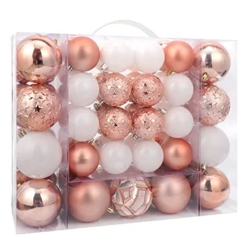 ISULIFE 87ct Shatterproof Christmas Ball Ornaments Set