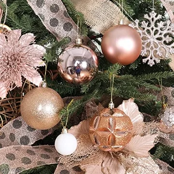 ISULIFE 87ct Shatterproof Christmas Ball Ornaments Set