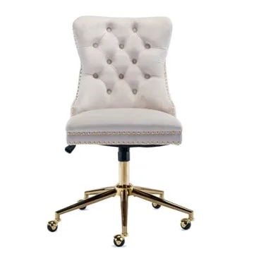 Luxurious Velvet Office Chair with 360 Swivel and Wheels