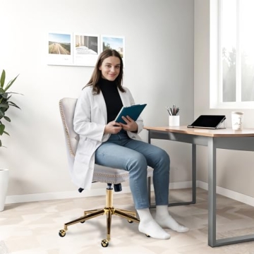 Luxurious Velvet Office Chair with 360 Swivel and Wheels