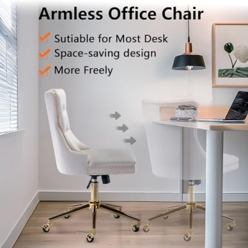 Luxurious Velvet Office Chair with 360 Swivel and Wheels