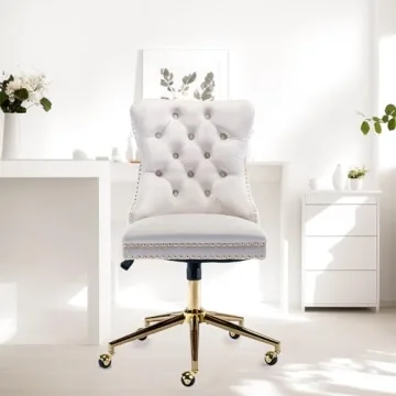 Luxurious Velvet Office Chair with 360 Swivel and Wheels