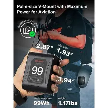 V Mount Battery, Moman Mini V-Lock Mount Power 99Wh 15A Up to 200W Draw with Dual D-Tap & USB Output...