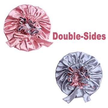 Satin Night Sleep Cap for Women - Adjustable & Fashionable Bonnet for Long Hair