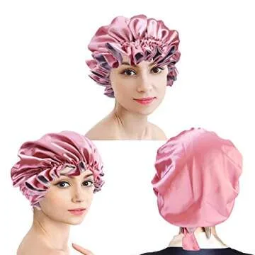 Satin Night Sleep Cap - Adjustable & Reversible Bonnet