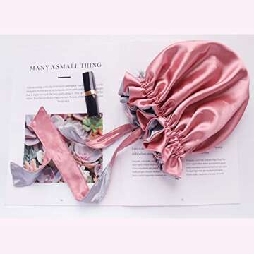 Satin Night Sleep Cap - Adjustable & Reversible Bonnet