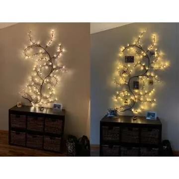 Lituplife 2PCS Enchanted Willow Vine Light for Home Decor,Flexible DIY Lighted Branches with Remote On/Off Timer Dimmer,Lighted Willow Vine 144LEDs Lights for Bedroom Aesthetic Living Room Decor