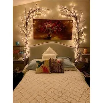 Lituplife 2PCS Enchanted Willow Vine Light for Home Decor,Flexible DIY Lighted Branches with Remote On/Off Timer Dimmer,Lighted Willow Vine 144LEDs Lights for Bedroom Aesthetic Living Room Decor