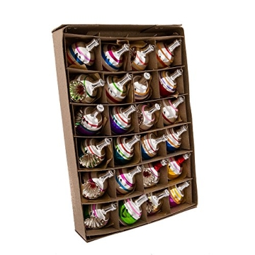 Kurt Adler Nostalgic Mini Ornament Set of 24 - Glass Christmas