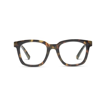 Peepers by PeeperSpecs Women's to The Max Square Blue Light Blocking Reading Glasses, Tortoise, 49 +...
