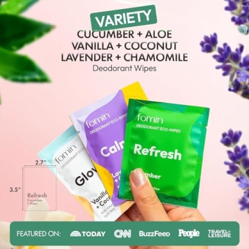 FOMIN Travel Deodorant Wipes - Eco-Friendly & Convenient 30 Count