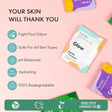 FOMIN Travel Deodorant Wipes - Eco-Friendly & Convenient 30 Count