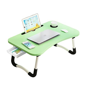 Lap Laptop Desk with Storage Drawer, Holders for Cup and Tablet, Laptop Bed Tray Table with Foldable...