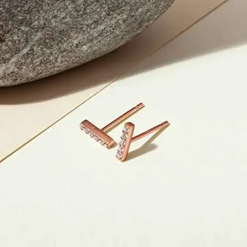 Stylish PAVOI CZ Stud Earrings - Gold Plated & Dainty