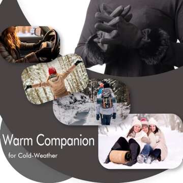 Vagasi Women Touch Screen Gloves, Fleece Lined Winter Gloves for Ladies, Thermal Suede Gloves Fur Cuff for Girls Gifts