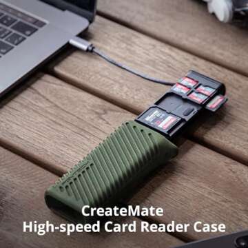PGYTECH Createmate CFexpress Type A/B Card Reader 12 in 1 Card Case USB3.2 Gen 2 10Gbps SD Card Read...