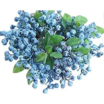 TBUY ROSE Fake Artificial Blueberries Blueberry Flowers for Home and Event Decor (Blue, 20 Pack)