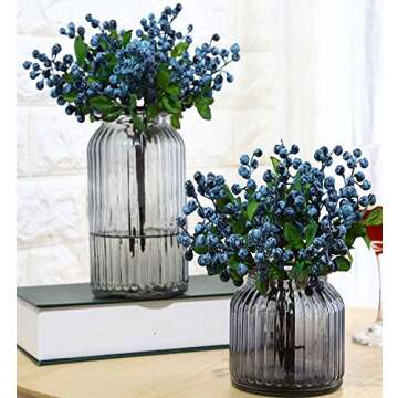 TBUY ROSE Blueberry Artificial Flowers for Home Decor