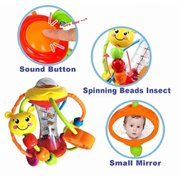 HOLA Baby Rattle Ball for Infants 0-12 Months, Safe and Fun
