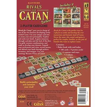 Rivals for CATAN Card Game DELUXE EDITION - Build, Trade, and Conquer with Enhanced Components! Fami...