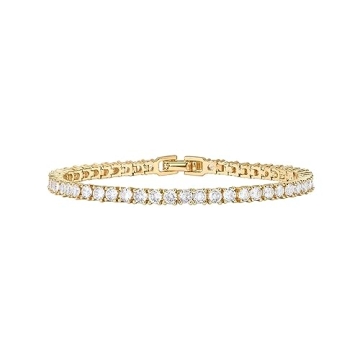 PAVOI 14K Gold Plated Tennis Bracelet with Zirconia