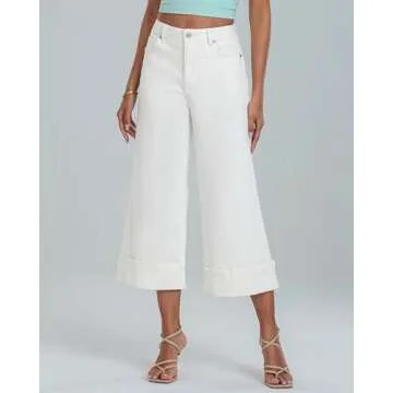 Stylish GRAPENT Women's Wide Leg Capri Jeans for Comfort and Fashion