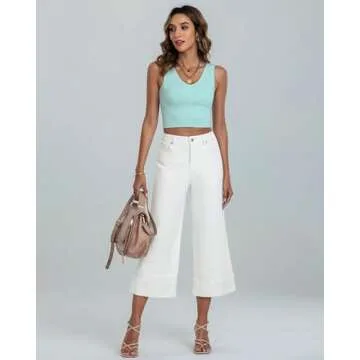 Stylish GRAPENT Wide Leg Capri Jeans for Women