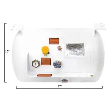 Flame King YSN203 20.3 Gallon RV, Van, Or Trailer Horizontal ASME RV Propane Tank Cylinder, 16" x 27...
