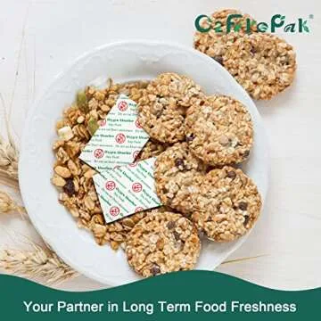 O2frepak 200CC(100-Pack) Food Grade Oxygen Absorbers Packets For Food Storage,Oxygen Absorbers Storage Packets With Oxygen Indicator In Vacuum Bag And 3 Times Oxygen Absorption Capacity