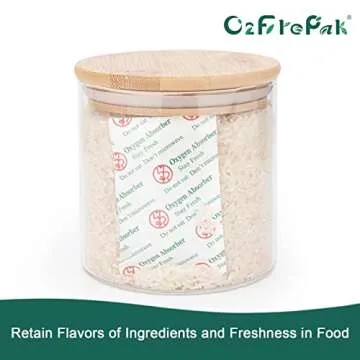 O2frepak 200CC(100-Pack) Food Grade Oxygen Absorbers Packets For Food Storage,Oxygen Absorbers Storage Packets With Oxygen Indicator In Vacuum Bag And 3 Times Oxygen Absorption Capacity
