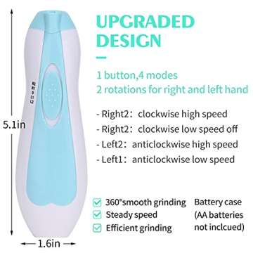 Baby Nail Clipper,Electric Baby Nail Trimmer,Toes Fingernails Care Trimmer with LED Light for Newborn,Kids and Adults(Blue)