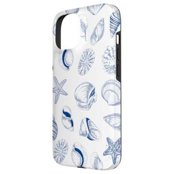 iPhone 15 Blue Seashell Starfish Ocean Beach Sea Case