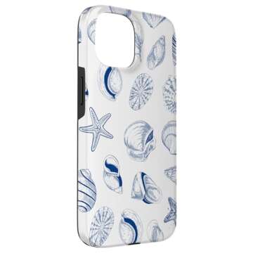 iPhone 15 Blue Seashell Starfish Ocean Beach Sea Case