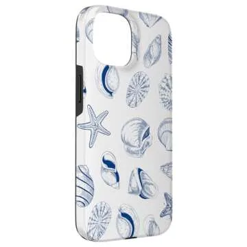 iPhone 15 Blue Seashell Starfish Ocean Beach Sea Case