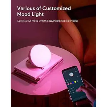 Hifree Smart Table Lamp, Dimmable Desk Lamp with App/Voice Control, LED RGB Color Changing Touch Lamp, Night Light for Bedroom Compatible with Alexa