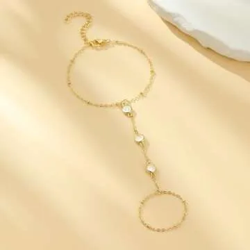 Gold Rhinestone Hand Chain Bracelet for Women Gifts