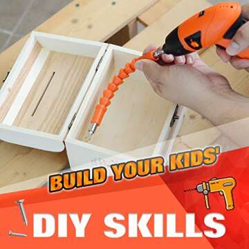 JoyTown Kids Real Power Drill Set - Safe DIY Tool Kit for Children
