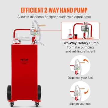 VEVOR 35 Gallon Fuel Caddy Gas Storage Tank on Wheels