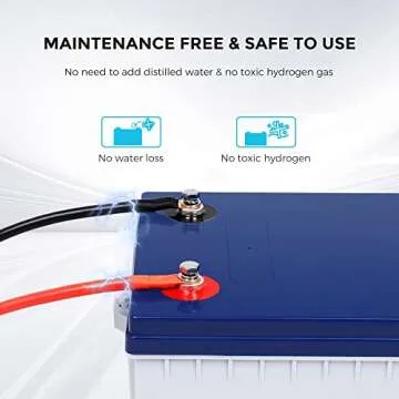 Renogy 12V 200AH Rechargeable Deep Cycle Hybrid GEL Battery for Solar Wind RV Marine Camping UPS Wheelchair Trolling Motor, Maintenance Free, Non Spillable