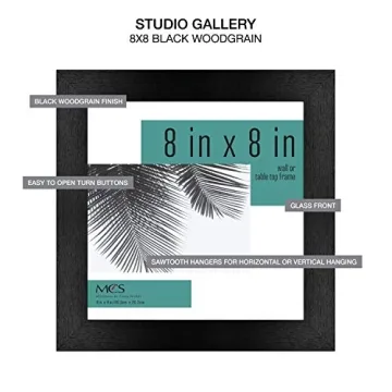 MCS Studio Gallery 8x8 Picture Frame Black Woodgrain