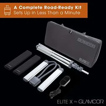 GLAMCOR Elite X Table Top Light Kit: HD Daylight LED Lighting for Lash Techs, Estheticians, & Content Creator Essentials | Adjustable Tripod Led Light & Portable Light with Dual Flexible Arms