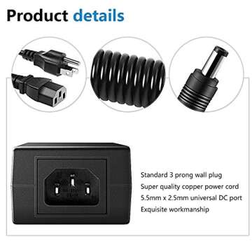 SHNITPWR 12V 5A Power Supply Adapter for LED Devices