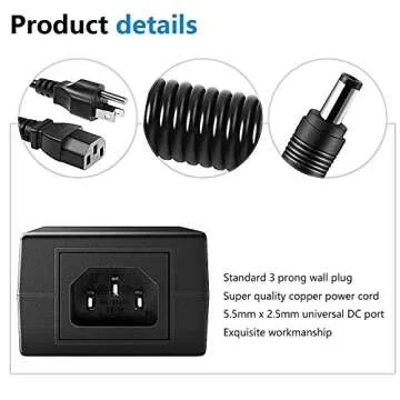 SHNITPWR 12V 5A Power Supply Adapter for LED Devices