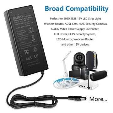 SHNITPWR 12V 5A Power Supply Adapter for LED Devices